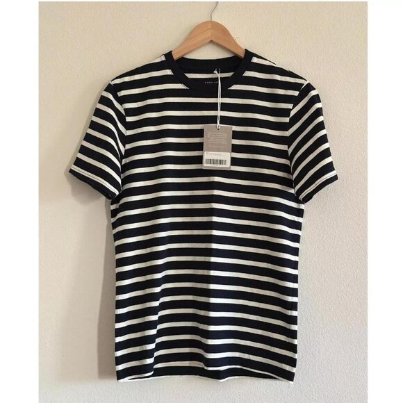 Everlane The Premium-Weight Crew | Uniform in Navy Bone, Size Medium - Picture 5 of 9